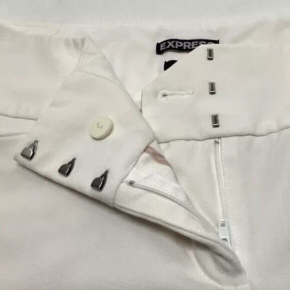 Express Editor Pants Women's Size 8 White Cropped Stretch Classy Career EUC - Picture 4 of 8